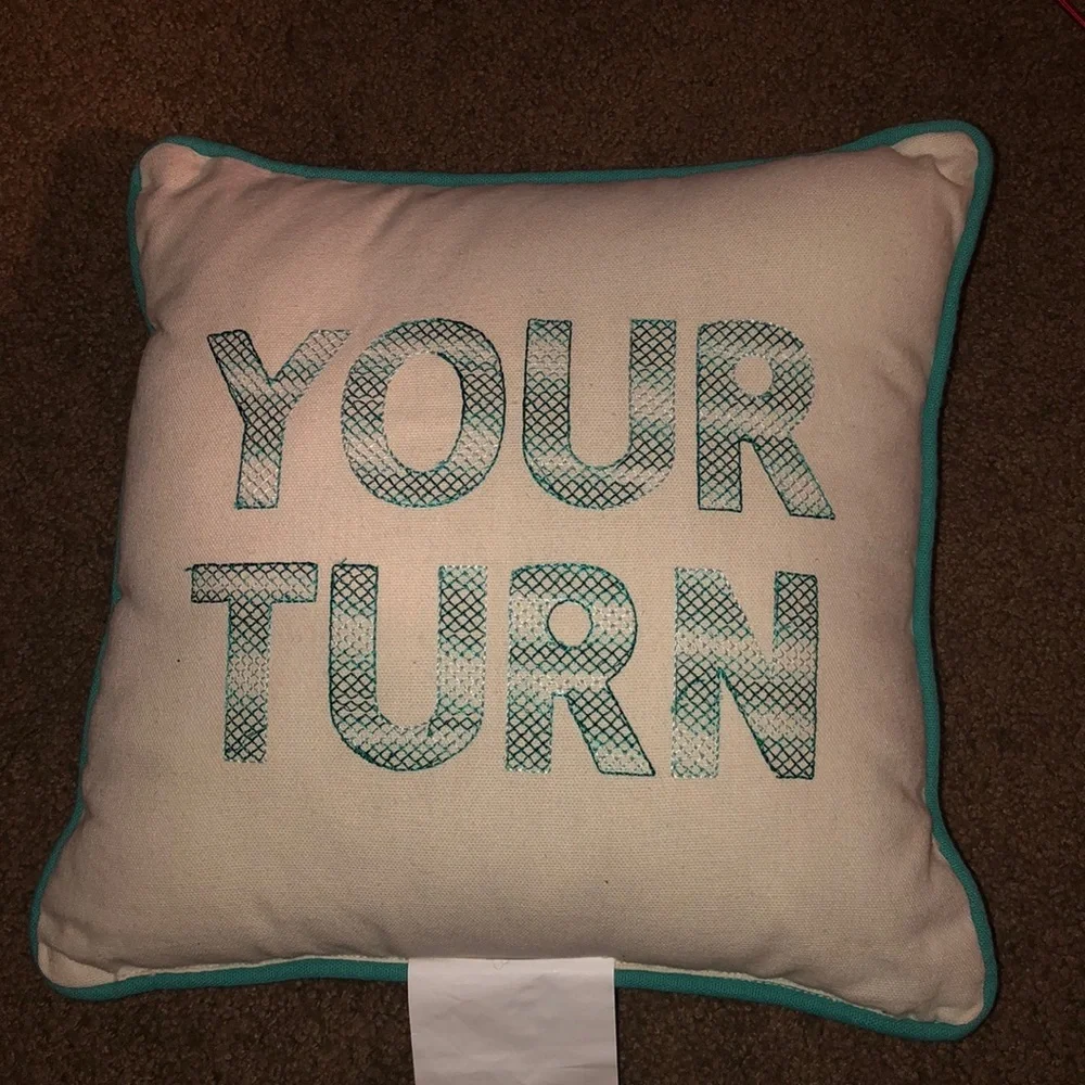 My turn throw pillow